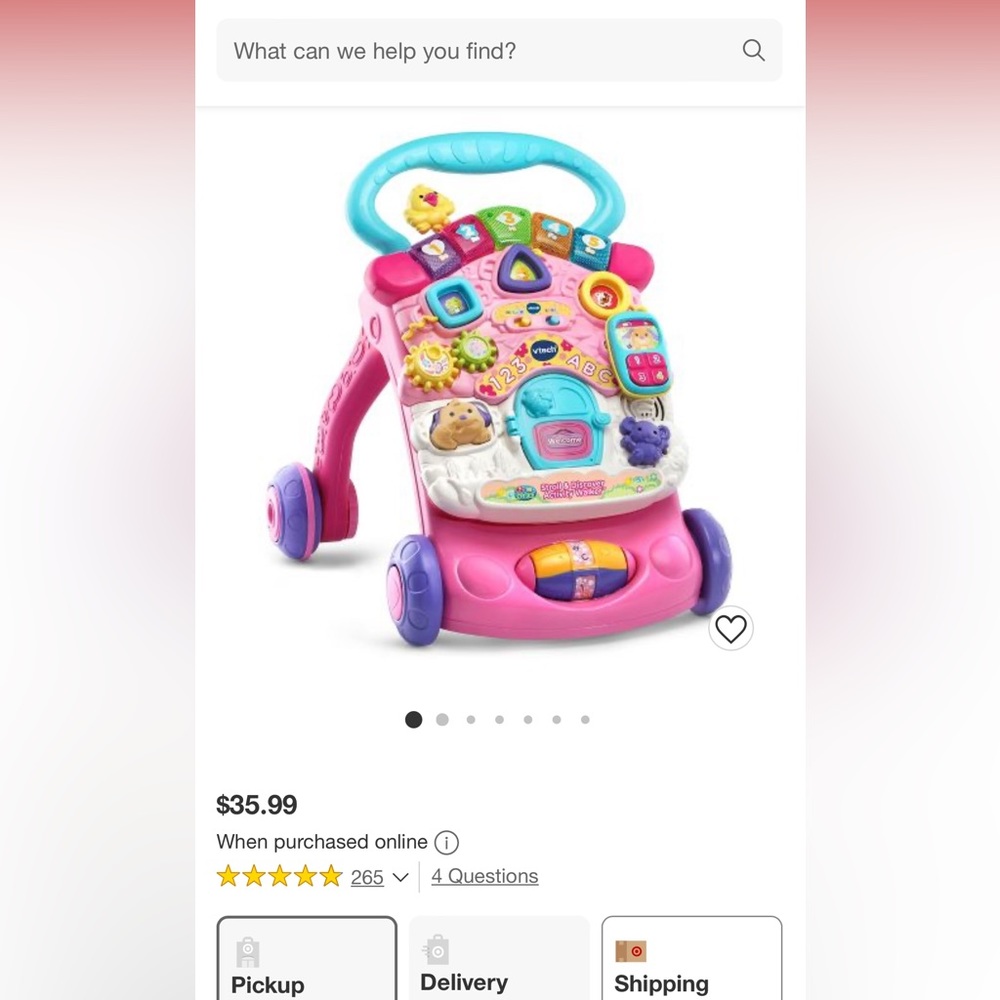V-Tech Stroll & Discover Activity Walker-Pink